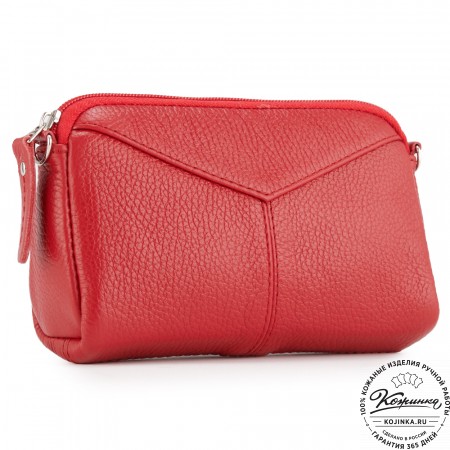 Кожаный клатч "Марта" (красный)